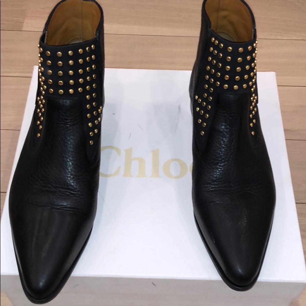 Chloe boots with gold hardware